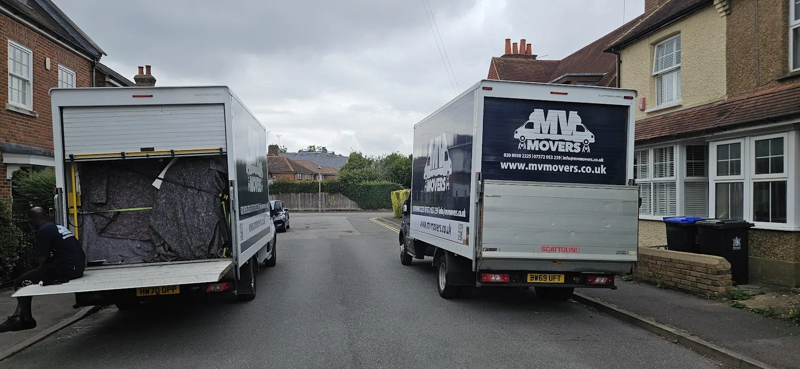 MV Movers van outside a Currys store on a delivery – Courier & Commercial Deliveries West London