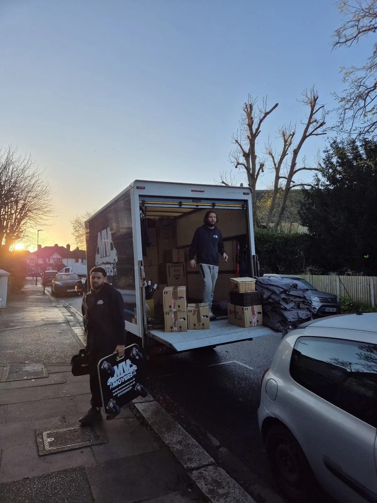Late finish – Unloading at sunset. MV Movers Late finish – Unloading at sunset. MV Movers