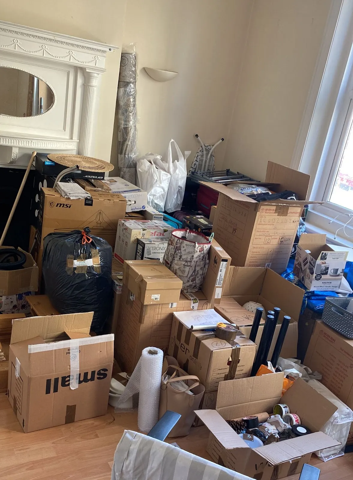 Packed room – Labelled and ready to move – MV Movers Packed room – Labelled and ready to move – MV Movers